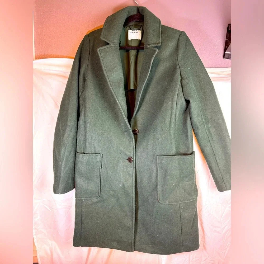 Womens Old Navy PeaCoat Green  Medium Tall  Warm Casual Winter Work